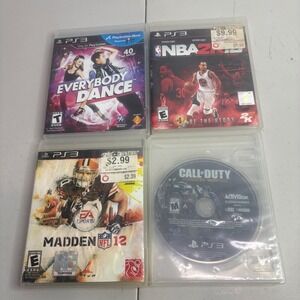 PlayStation 3 PS3 Games Lot Everybody Dance NBA 2K16 Madden NFL 12 Call Duty